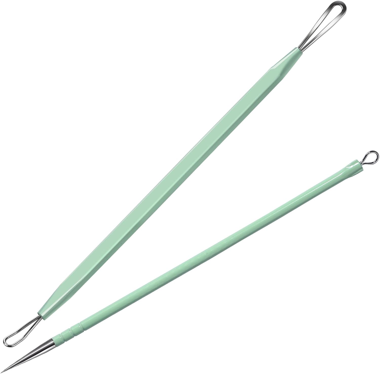 Teenitor Pimple Extractor Acne Treatment Surgical Grade Blackhead Comedone Removal 2-in-1 Popper Tool for Face Nose (Green)