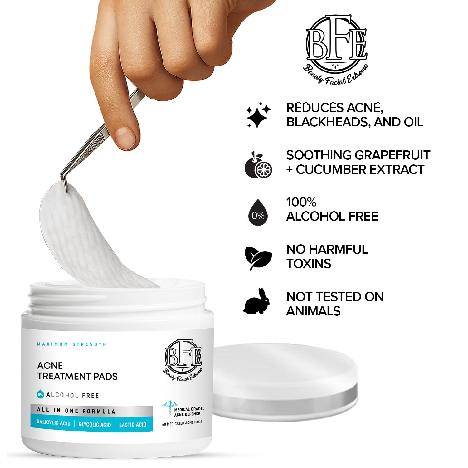 Acne Treatment Pads- Eliminates Cystic Breakouts. Oily Skin & Clogged Pores. Clear Pimple. Whitehead. Blackhead. Dark Spots & Improve Skin Texture. : Beauty & Personal Care