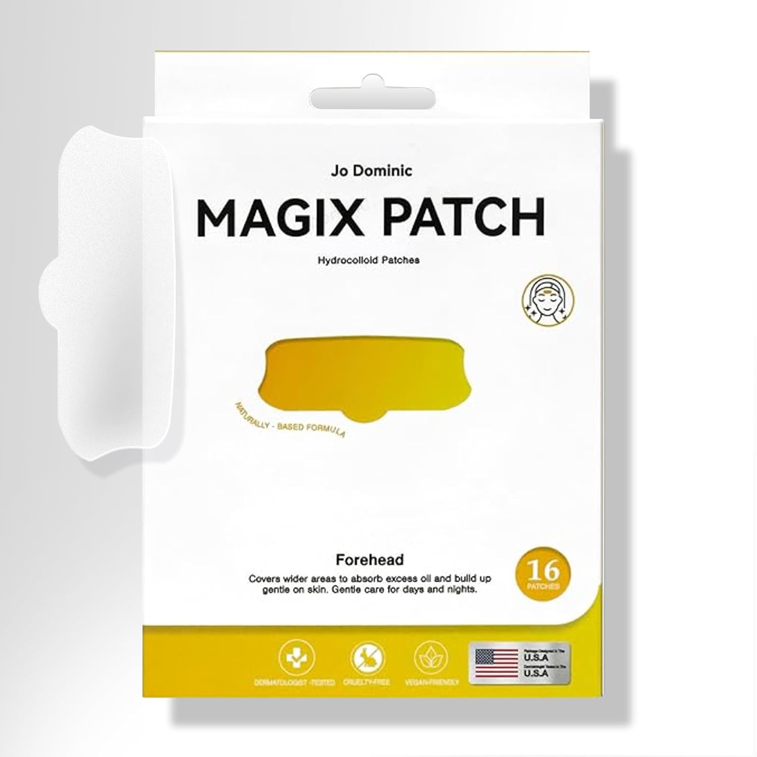 Jo Dominic MAGIX PATCH T-Zone Acne Patches Large Hydrocolloid Pimple Patches for Forehead. Nose & Chin – Absorbs Oil & Blemishes Fast – Vegan & Cruelty-Free (12 Count) : Beauty & Personal Care