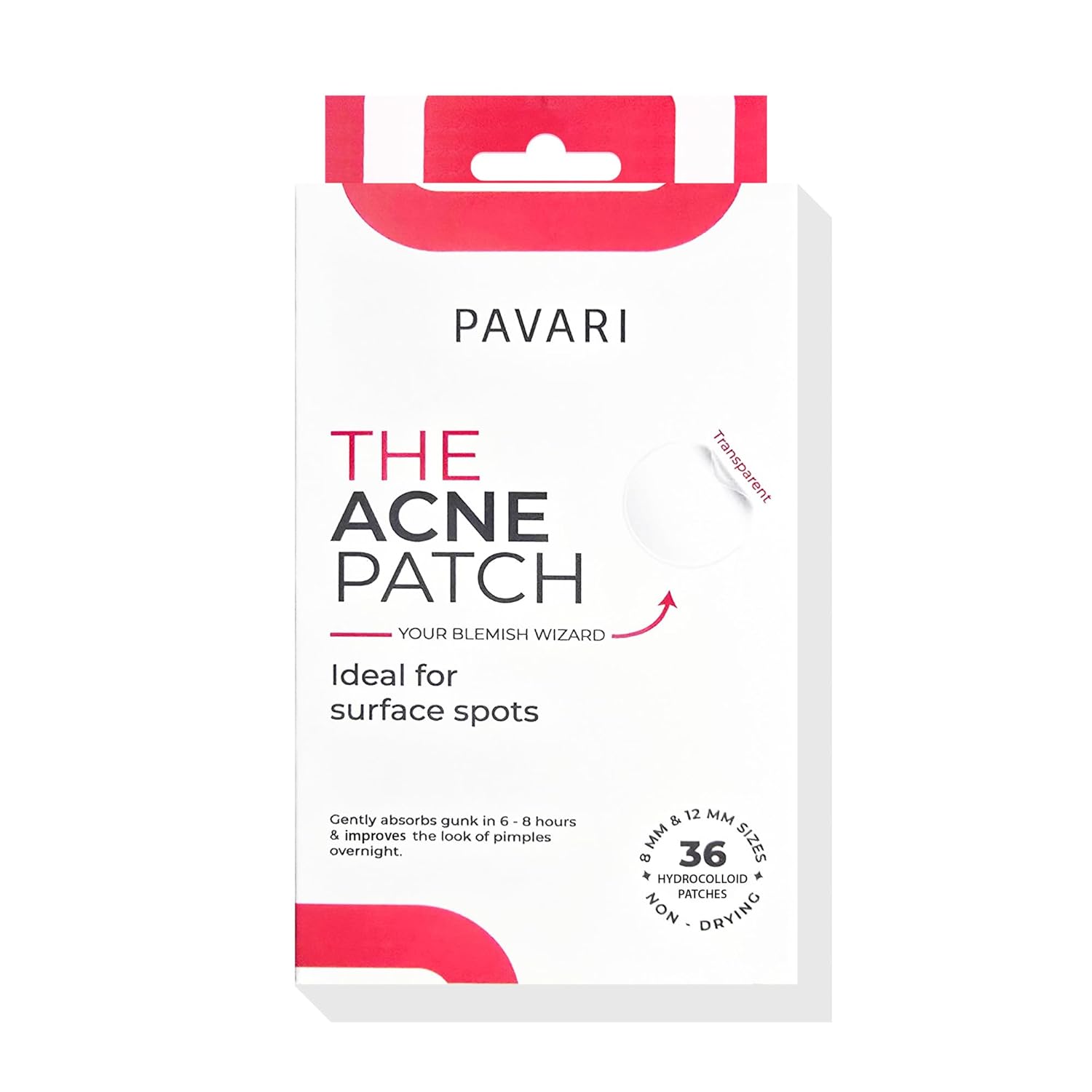 Pavari Acne Patches - Transparent Pimple Patch for Face |Treatment for Zits and Blemishes | Hydrocolloid Acne Patch | Breakout Spot Treatment | (36 Count) : Beauty & Personal Care