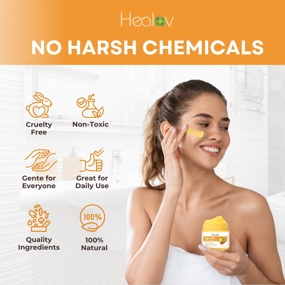 Kojic Acid Cream – Skin Brightening Cream for Age Spots. Hyperpigmentation. Intimate Areas – Dark Spot Remover. Reduces Acne. Scars. and Evens Tone – Kojic Acid Lotion for Brighter. Glowing Look : Beauty & Personal Care