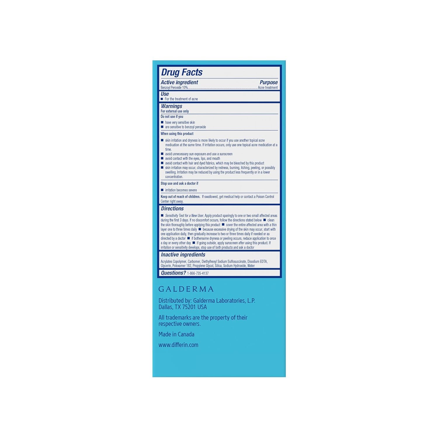 Differin Acne Spot Treatment with 10% Benzoyl Peroxide. Maximum Strength OTC Acne Treatment. Fast Acting Spot Treatment for Face. 1 oz : Beauty & Personal Care