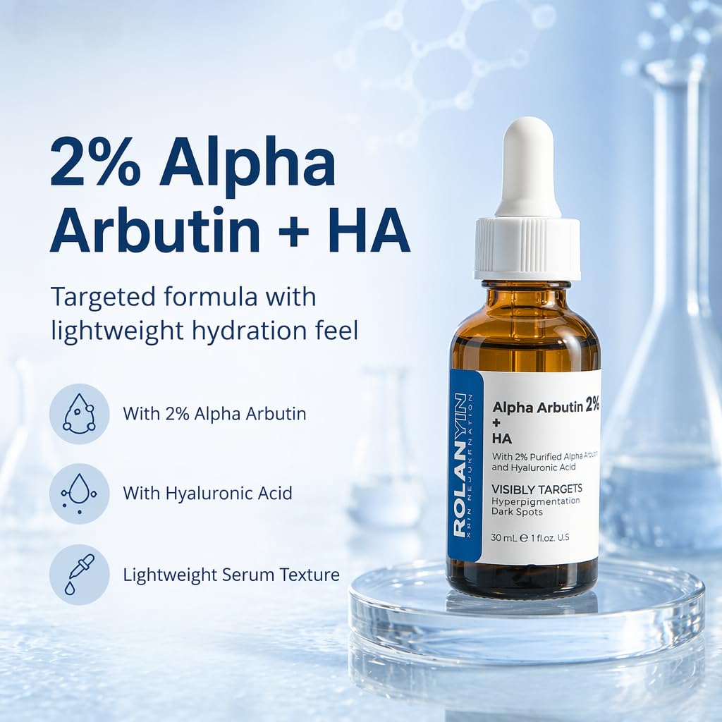 Alpha Arbutin 2% + HA Facial Serum Reduces Dark Spots Uneven Tone Deep Hydration Anti Aging Skin Repair and Texture Refinement Skin Care