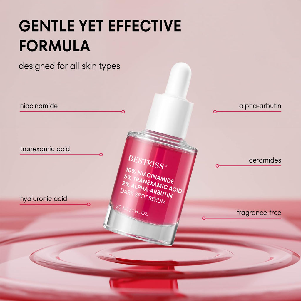 Bestkiss 10% Niacinamide 5% Tranexamic Acid 2% Alpha-Arbutin Dark Spot Serum with Ceramides. Hyaluronic Acid Centella & Asiatica - Vegan Paraben Fragrance Cruelty Free 1 FL OZ : Beauty & Personal Care