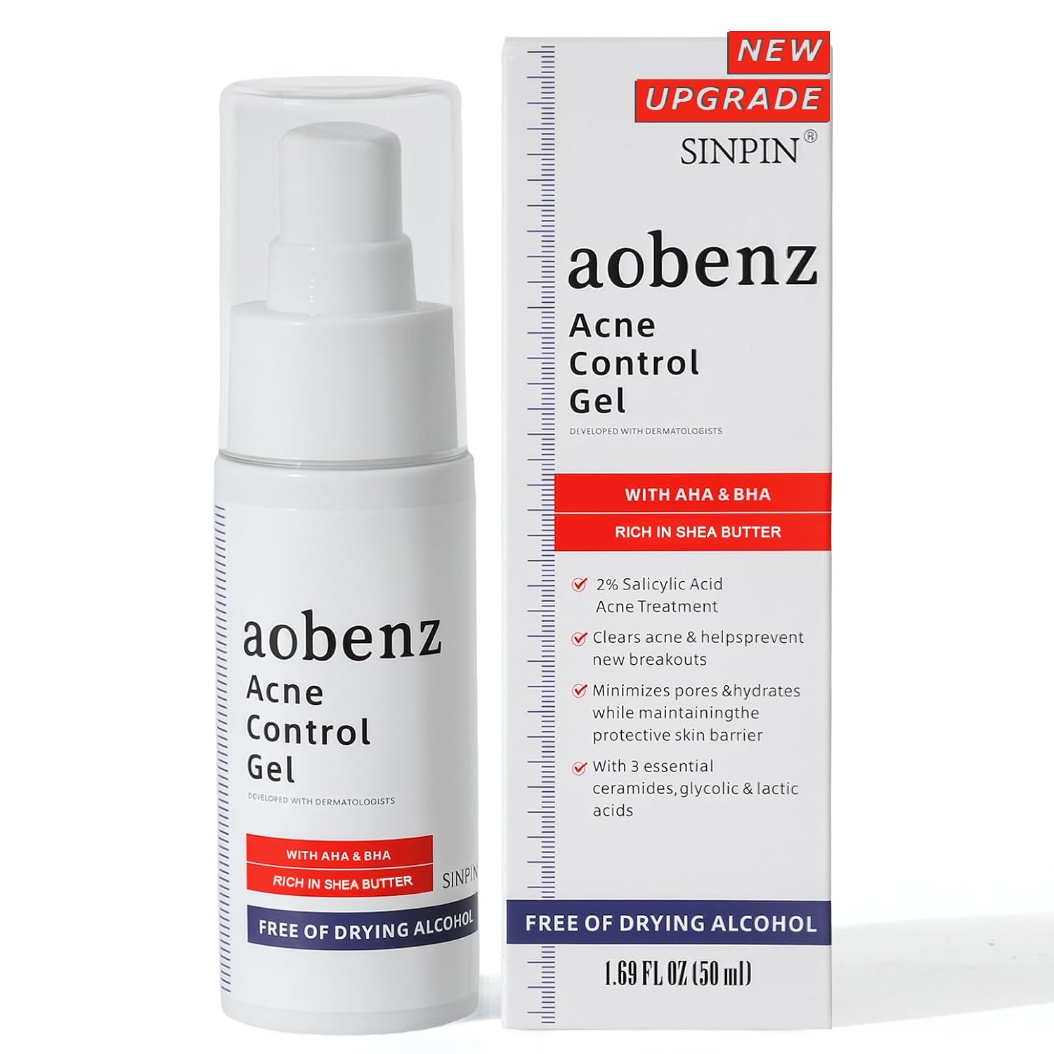 aobenz Control Gel with 2% Salicylic Acid & Botanical Extracts | Acne Treatment for Face & Body. Gentle for All Skin. Natural & Fast Relief. 1.7FL : Everything Else