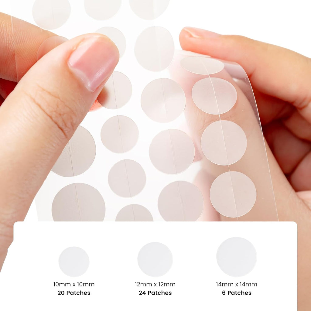 Amifiy Pimple Patches with Hydrocolloid & Tea Tree – Korean Skincare Invisible Acne Stickers for Face. Oil-Absorbing Zit Dots. Vegan & Cruelty-Free Blemish Treatment. 50 Count (10mm/12mm/14mm)