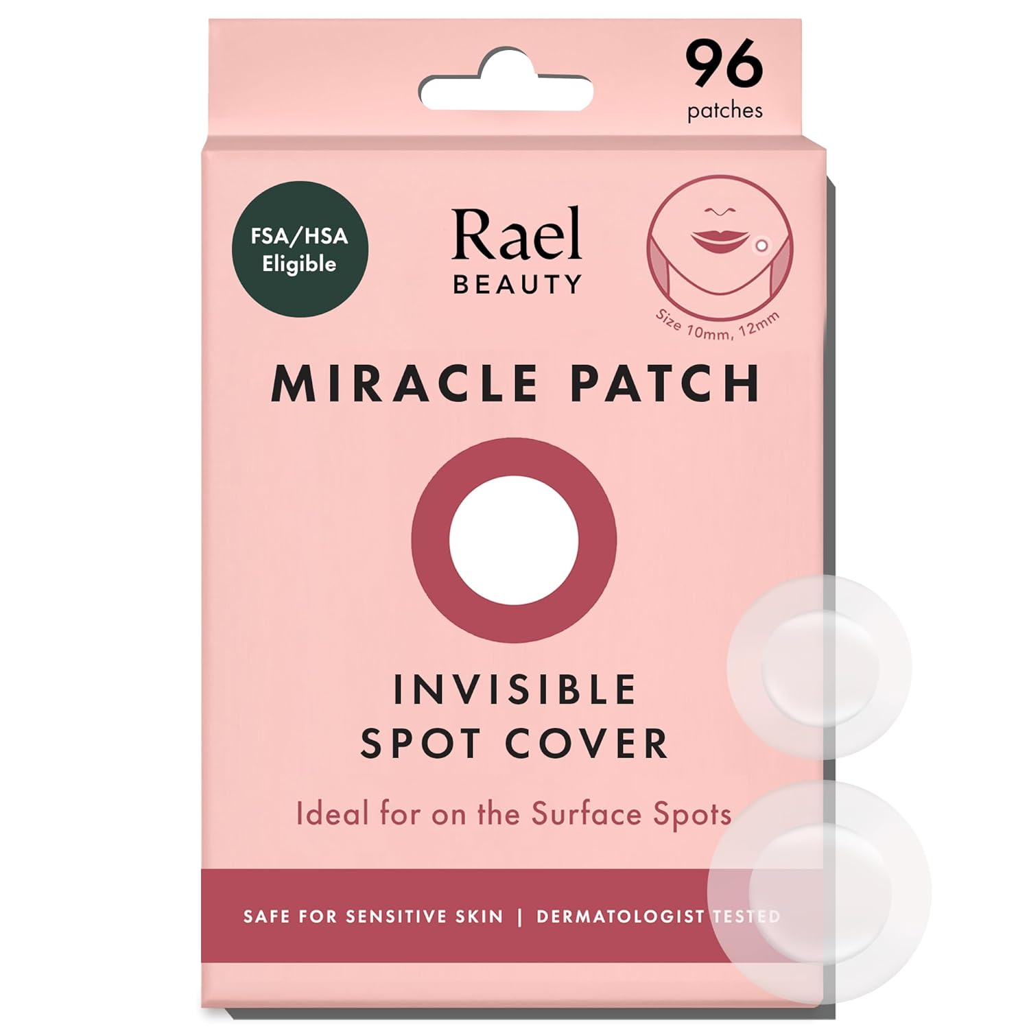 Rael Pimple Patches. Miracle Invisible Spot Cover - Hydrocolloid Acne Pimple Patch. Absorbs Zits & Blemish. Korean Skin Care. 2 Sizes (96 Count) : Beauty & Personal Care