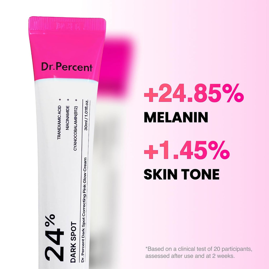 Dark Spot 24% Correcting Pink Glow Cream | Tranexamic Acid 6%. Niacinamide 5%. Dark Spots. Freckle. Blemishes. Pigmentation. Non-Irritating. Korean Skincare. 30ml. 1.01 fl.oz. : Beauty & Personal Care