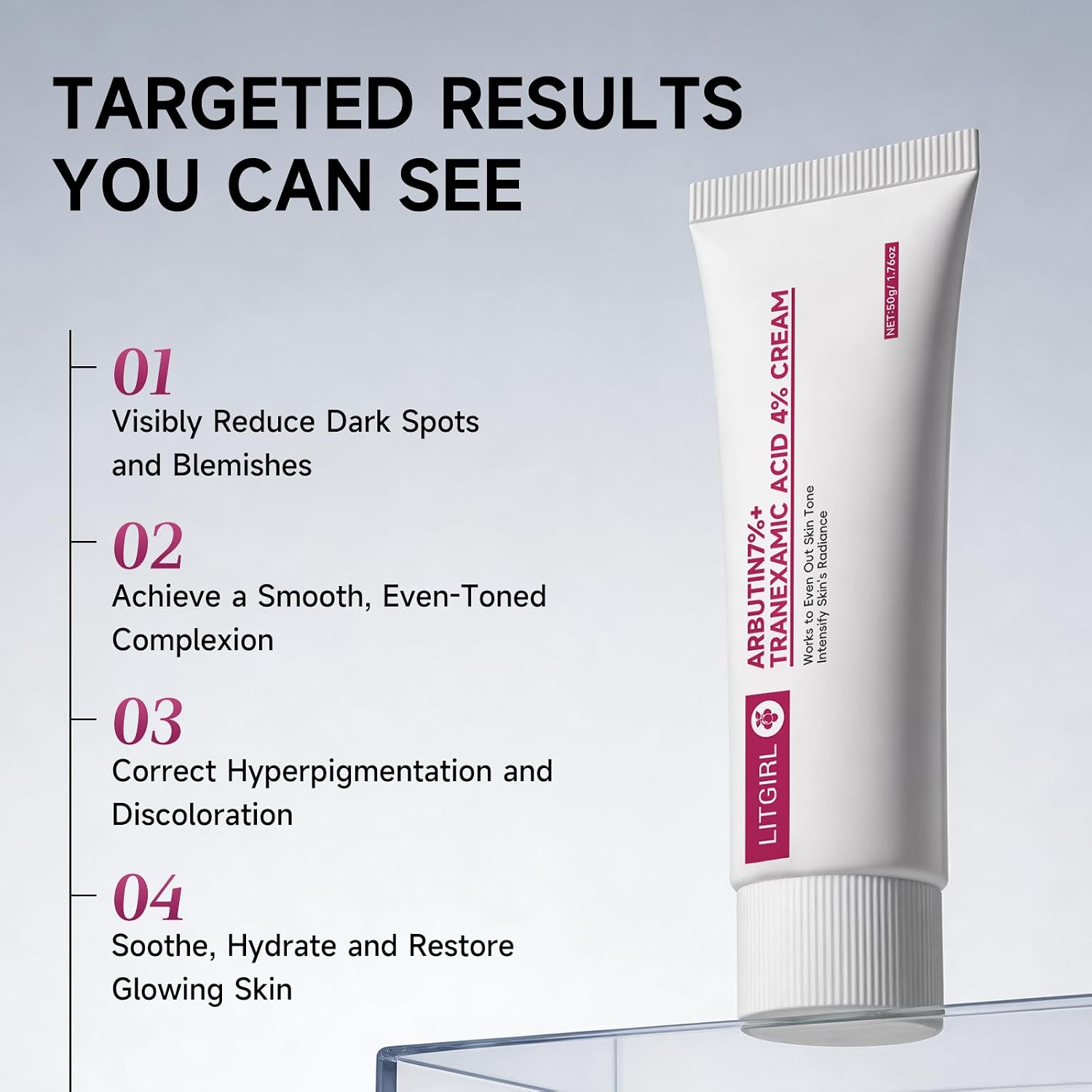 Arbutin Cream 7% + Tranexamic Acid 4%. Dark Spot Corrector for Face & Body. Arbutin 7.0+ Txa 4.0 Cream for Dull & Uneven Skin Tone. Hydrating Non-Irritating Moisturizer Face Cream for Women. 1.76 oz : Beauty & Personal Care