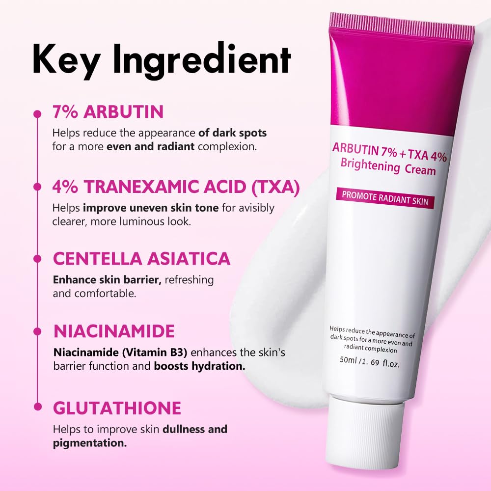 Dark Spot Correcting Face Cream with 7% Arbutin & 4% Tranexamic Acid. Hydrating Formula with Niacinamide & Hyaluronic Acid. Helps Improve Uneven Skin Tone. 1.69 Oz : Beauty & Personal Care