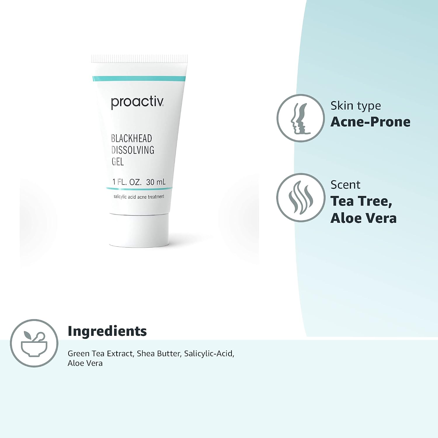 Proactiv Blackhead Dissolving Acne Gel Salicyclic Acid Spot Treatment For Face Unclog Pores and Reduce Blemishes. Tea Tree. 1 Fl Oz : Beauty & Personal Care