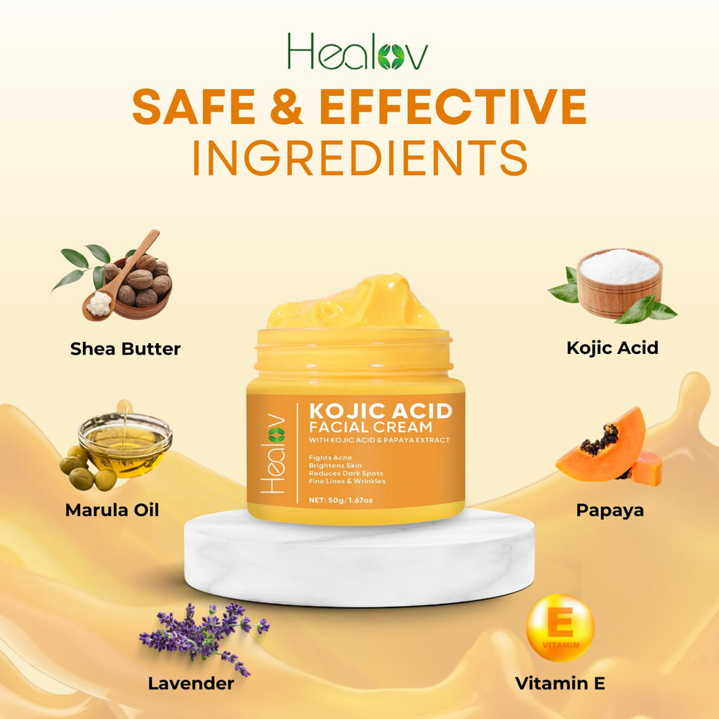 Kojic Acid Cream – Skin Brightening Cream for Age Spots. Hyperpigmentation. Intimate Areas – Dark Spot Remover. Reduces Acne. Scars. and Evens Tone – Kojic Acid Lotion for Brighter. Glowing Look : Beauty & Personal Care