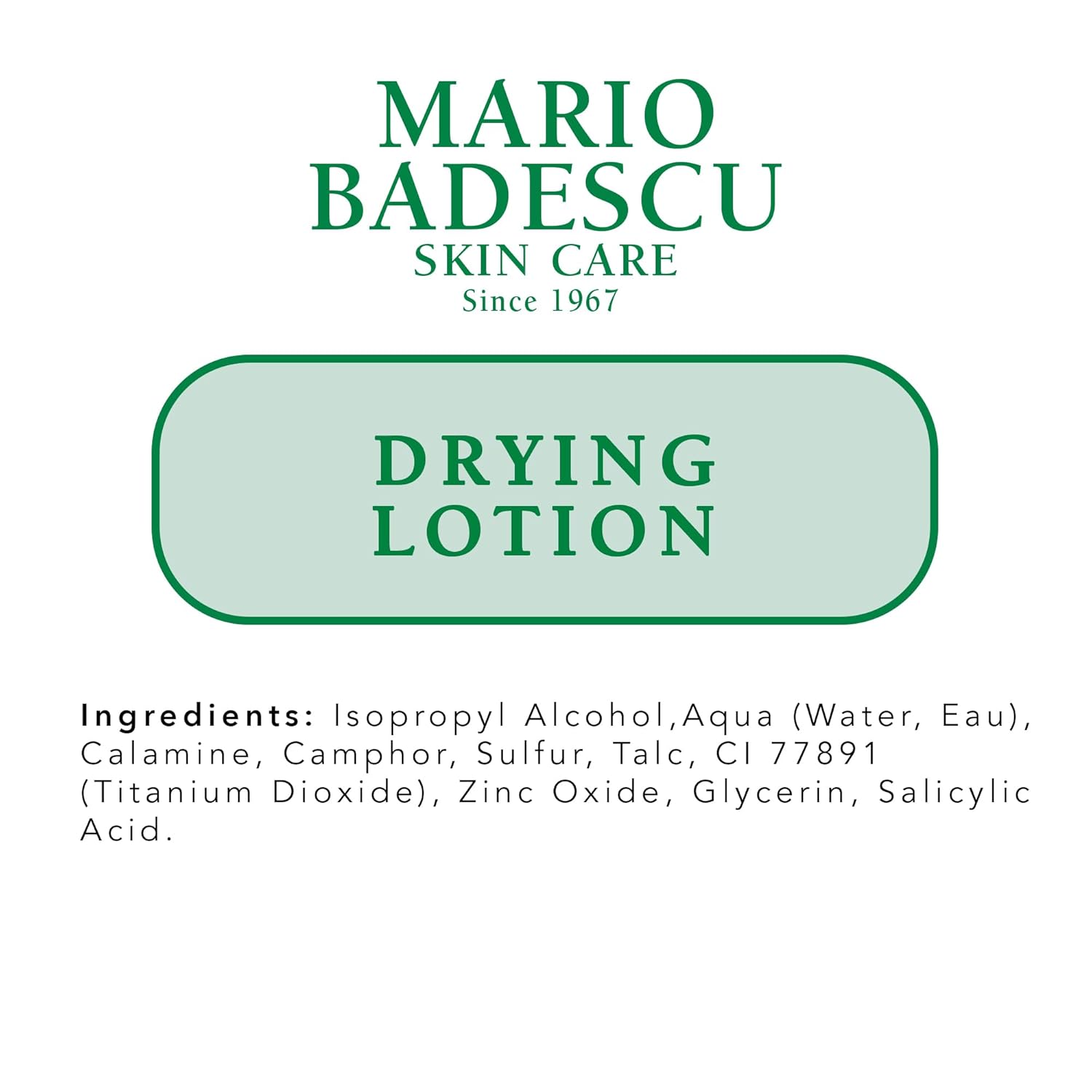 Mario Badescu Drying Lotion for All Skin Types| Blemish Spot Treatment with Salicylic Acid and Sulfur | Dries Surface Blemishes |