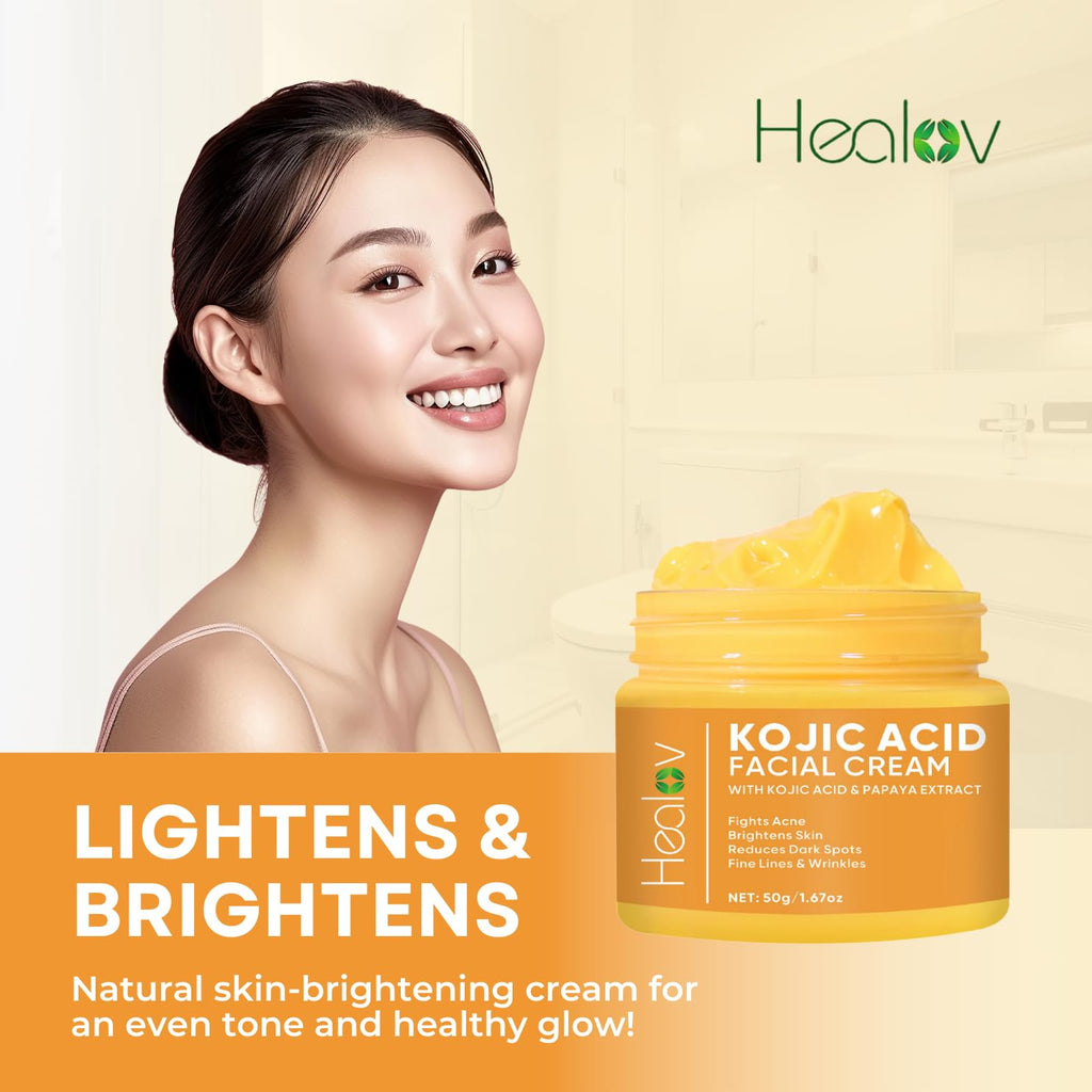 Kojic Acid Cream – Skin Brightening Cream for Age Spots. Hyperpigmentation. Intimate Areas – Dark Spot Remover. Reduces Acne. Scars. and Evens Tone – Kojic Acid Lotion for Brighter. Glowing Look : Beauty & Personal Care
