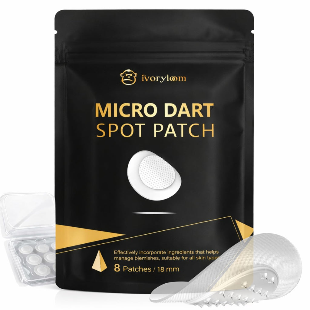 ivoryloom Microdart Spot Patch | Targeted Blemish Care with Salicylic Acid. Azelaic Acid. Niacinamide and Willowherb | For Early-Stage Blemishes | 8 Patches