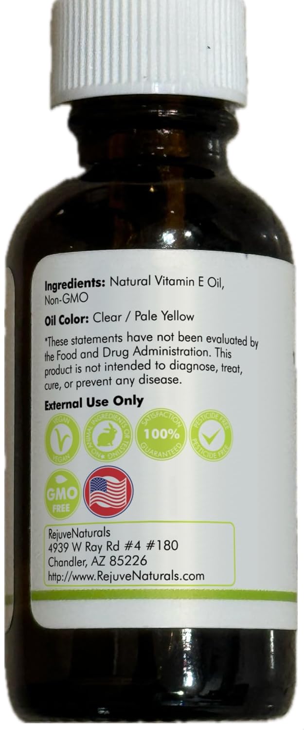 Vitamin E Oil - 100% Pure & Natural. 42.900 IU. Repair Dry. Damaged Skin from Surgery & Acne. Age Spots & Wrinkles. Boost Collagen for Moisturized. Youthful-looking Skin. d-alpha tocopherol