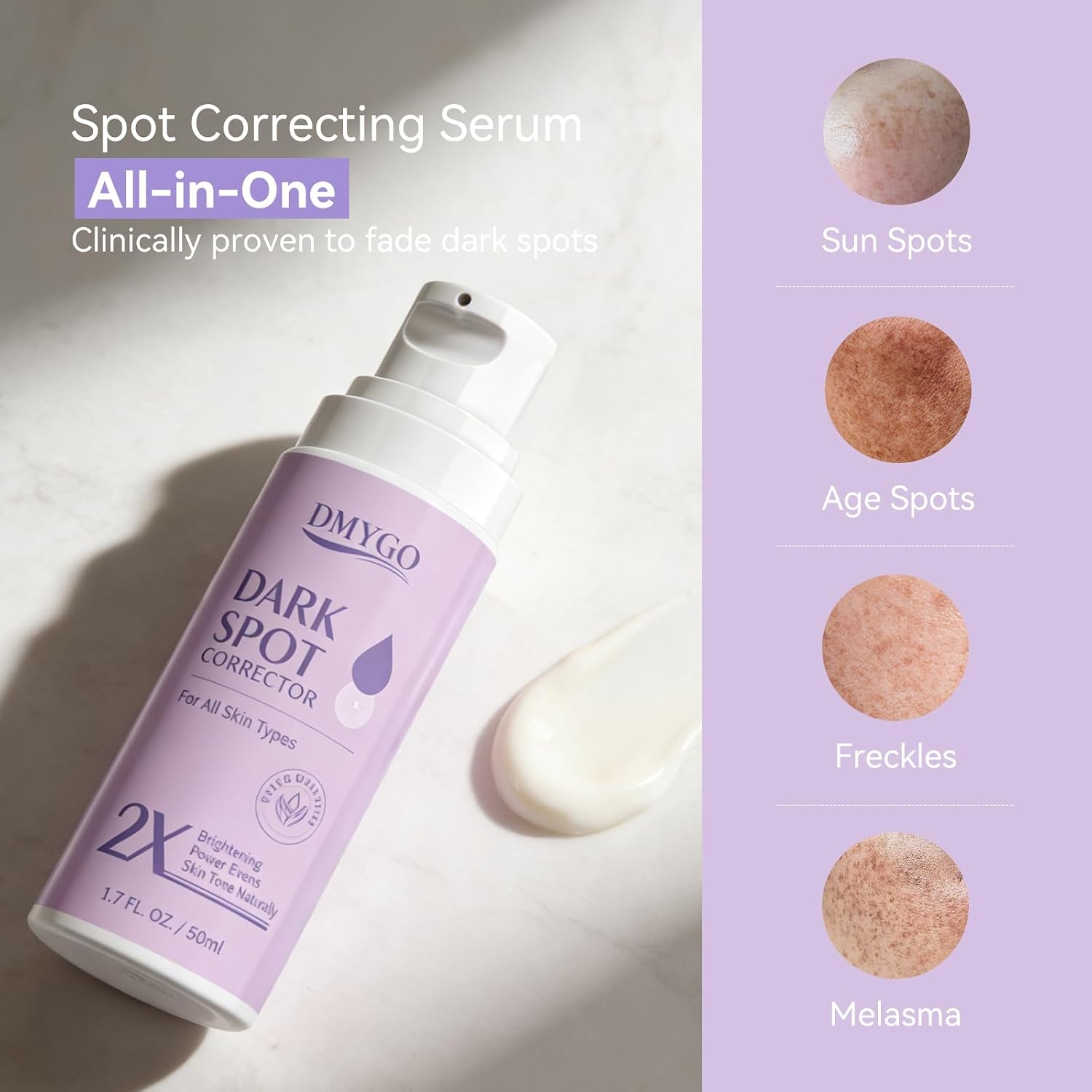 Dark Spot Remover for Face and Body - Dark Spot Corrector Serum for Sun Spots. Age Spots. Brown Spot. Freckles & Melasma - Skin Care Repair Evens Skin Tone for All Skin Type 1.69 Fl Oz : Beauty & Personal Care