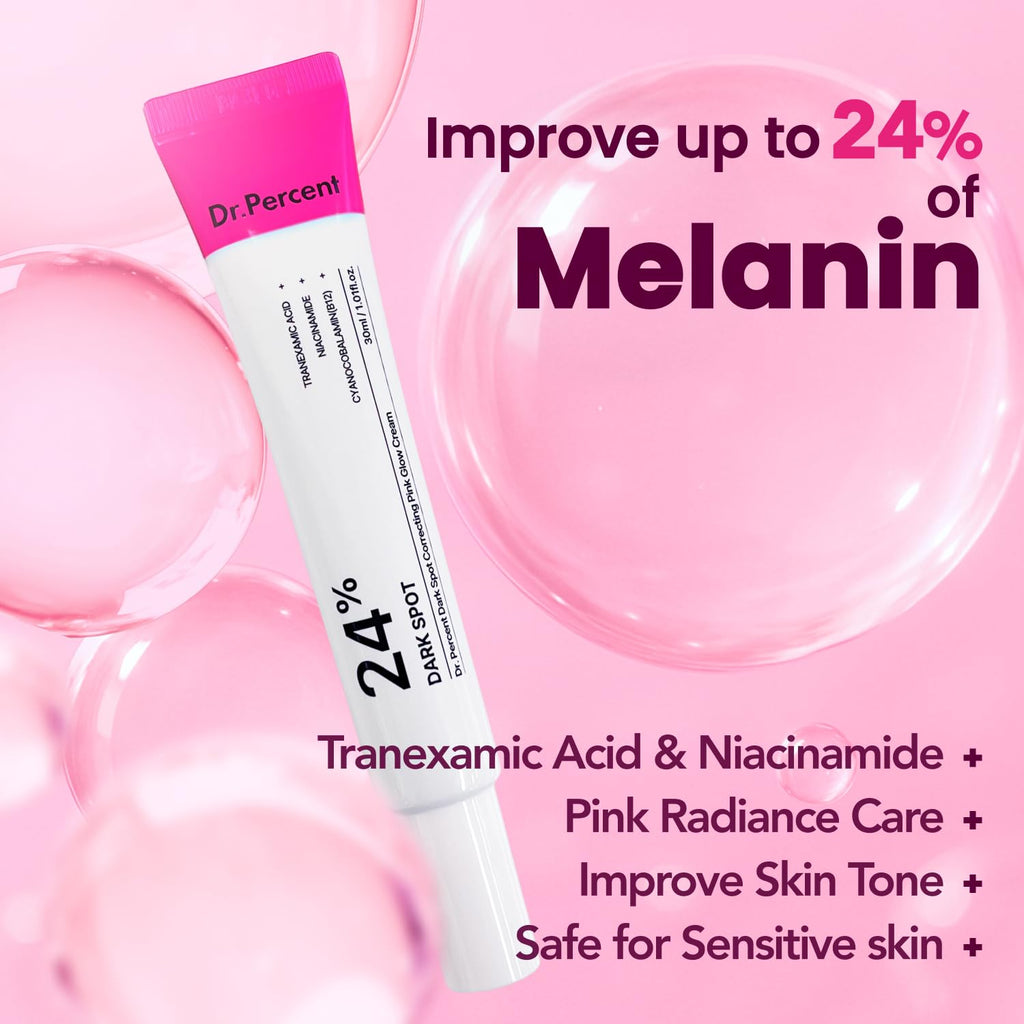 Dark Spot 24% Correcting Pink Glow Cream | Tranexamic Acid 6%. Niacinamide 5%. Dark Spots. Freckle. Blemishes. Pigmentation. Non-Irritating. Korean Skincare. 30ml. 1.01 fl.oz. : Beauty & Personal Care