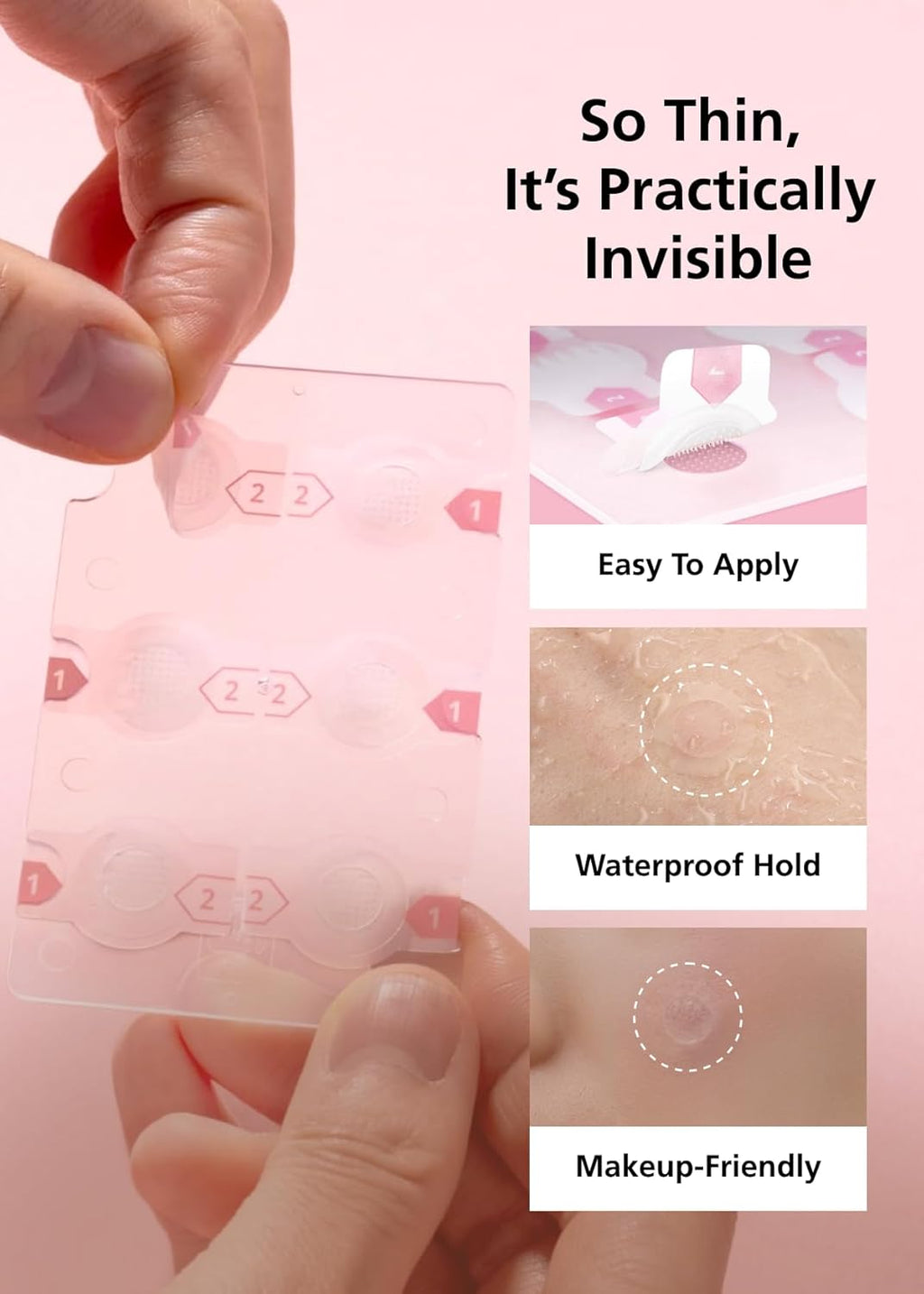 DWEasyDerm EasyDerm Real Calming Pimple Patches. Clear | Niacinamide. Hyaluronic Acid. EGF Acne Dark Spot Care. K-beauty | 6 counts. Micro Point length : 285μm. Summer & Travel Essentials