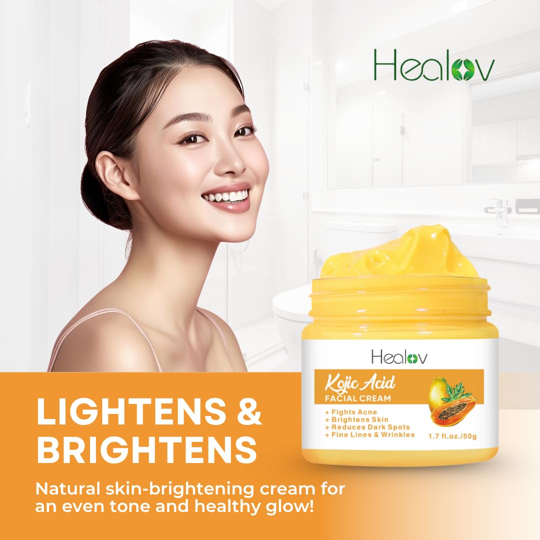 Kojic Acid Cream – Skin Brightening Cream for Age Spots. Hyperpigmentation. Intimate Areas – Dark Spot Remover. Reduces Acne. Scars. and Evens Tone – Kojic Acid Lotion for Brighter. Glowing Look : Beauty & Personal Care