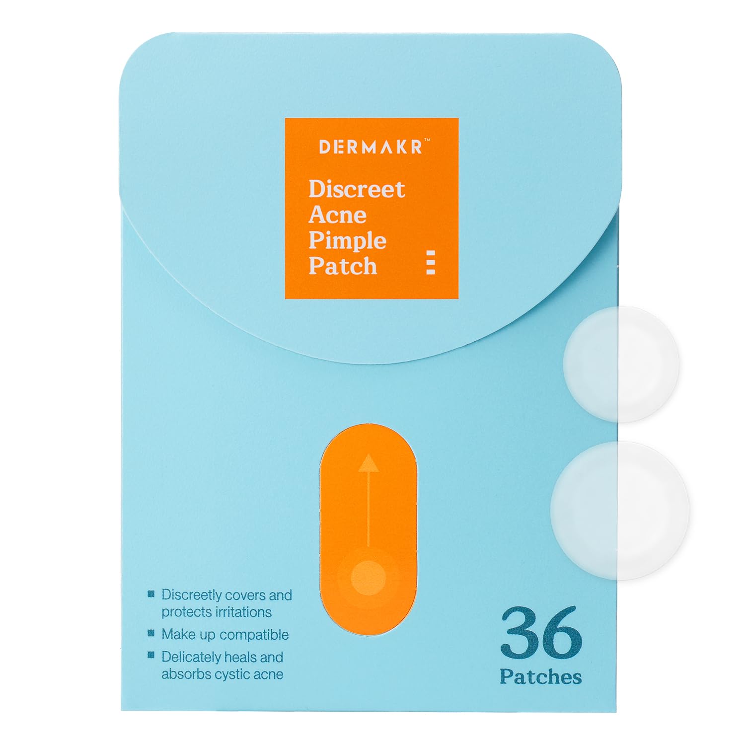 DERMAKR Discreet Acne Pimple Patch | Spot Cover Treatment Solution Cystic Acne Pimple Scars | Hydrocolloid Facial Stickers | Waterproof Patches Quick Healing Pimples