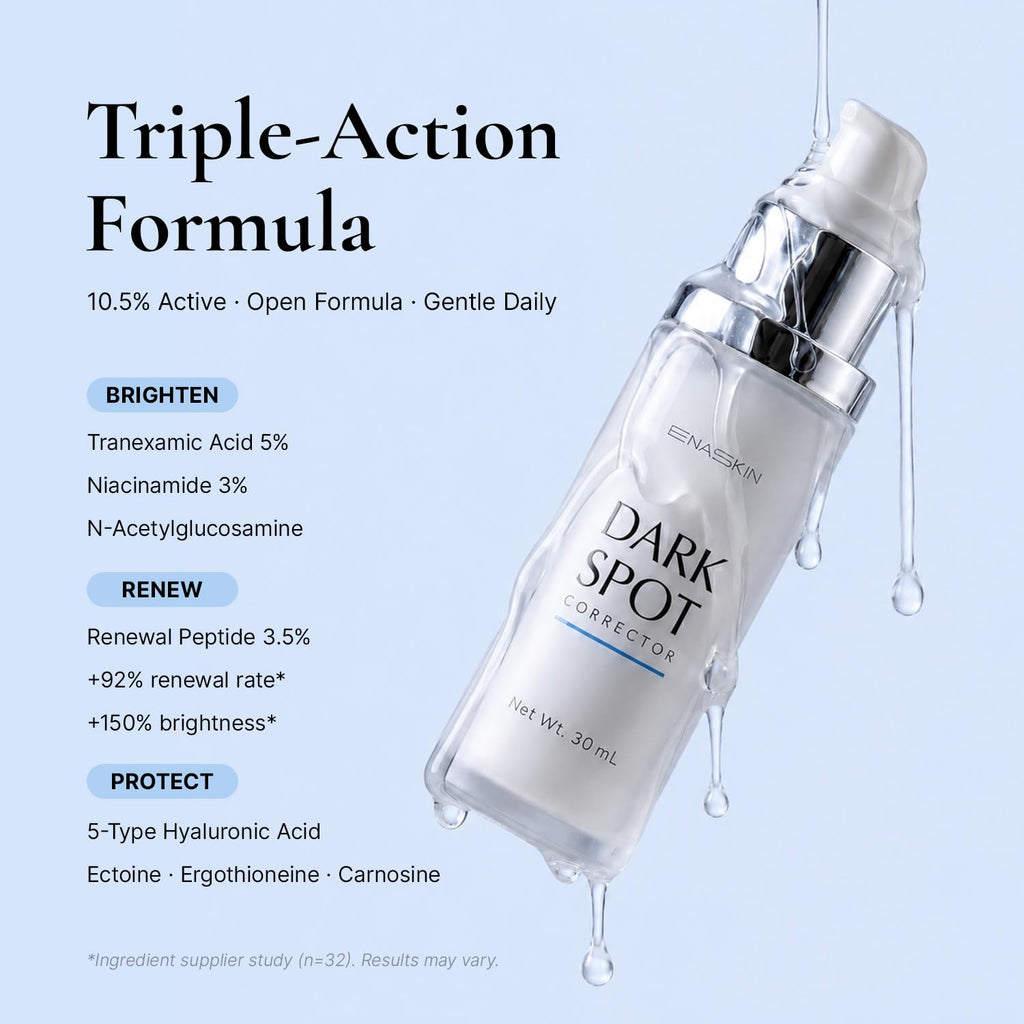 EnaSkin Dark Spot Corrector for Face & Body - 5% Tranexamic Acid. Niacinamide & Acid-Free Renewal Peptide - Hyperpigmentation. Melasma & Sun Spot Treatment. Gentle for Sensitive Skin. 1.01 fl oz : Beauty & Personal Care