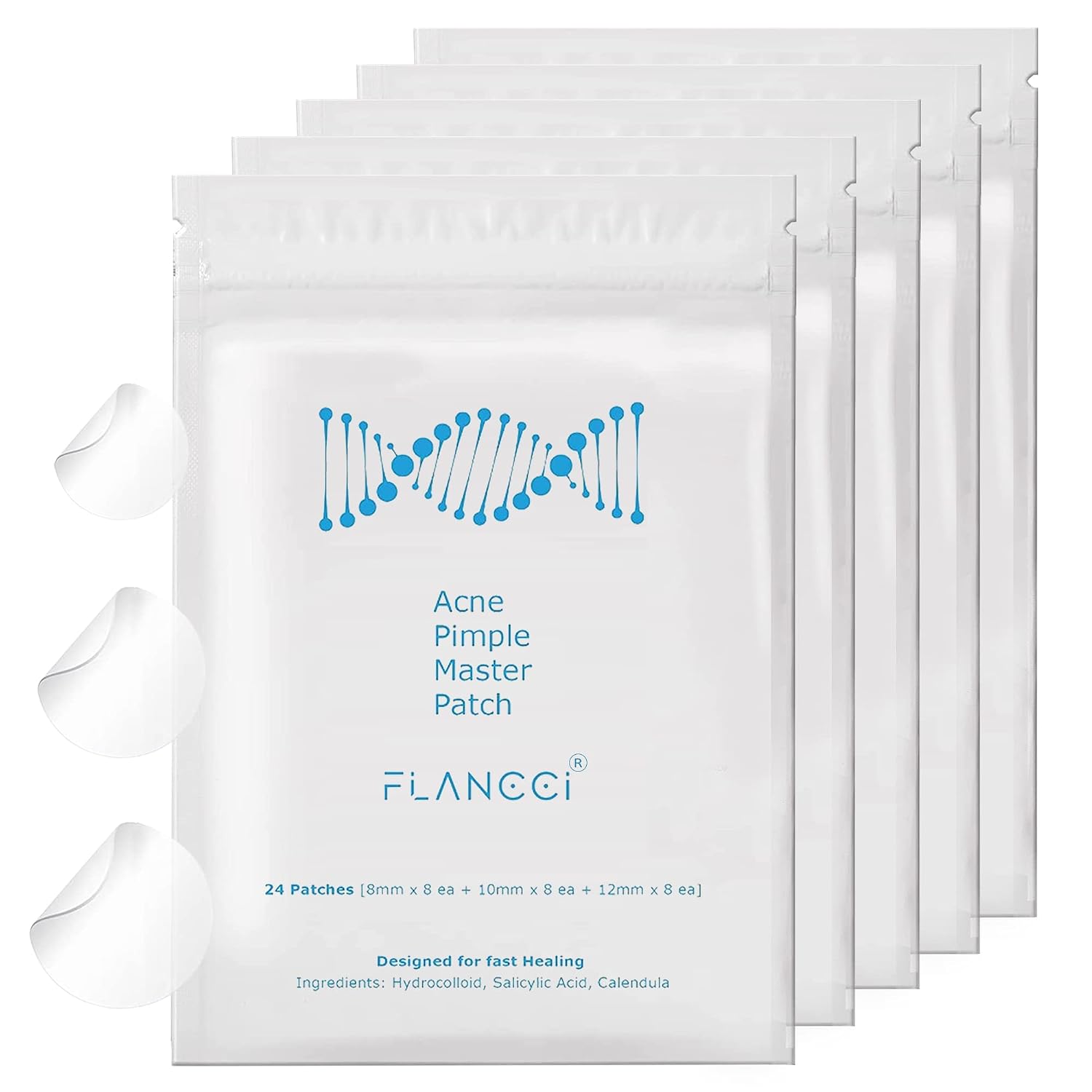 FLANCCI Pimple Patch Acne Patches Facial Skin Care Products. Blackhead Remover. Pimple Patch for Face and Hydrocolloid Acne Treatment Patch Salicylic Acid. Acne Spot Treatment (120 Count (Pack of 5))