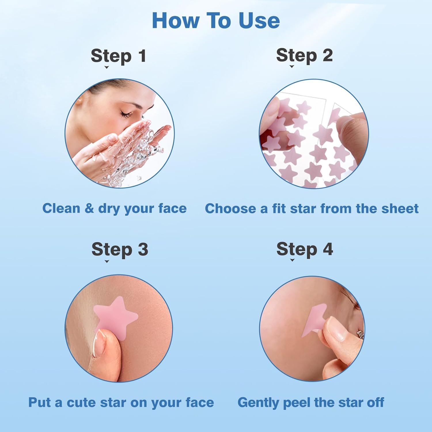 QUSTERE Pimple Patches for Face. Hydrocolloid Acne Patches. Cute Star Zit Covers. Colorful Spot Stickers with Tea Tree. Salicylic Acid & Cica Oil| 3 Sizes (10mm. 12mm & 14mm)