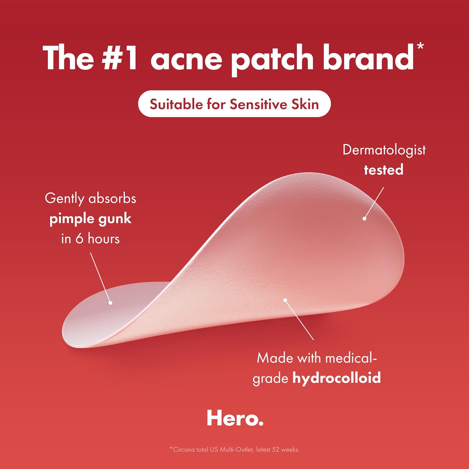 Mighty Patch Original from Hero Cosmetics - Hydrocolloid Acne Pimple Patch for Zits and Blemishes. Spot Treatment Stickers for Face and Skin. Vegan and Cruelty Free (36 Count) : Beauty & Personal Care