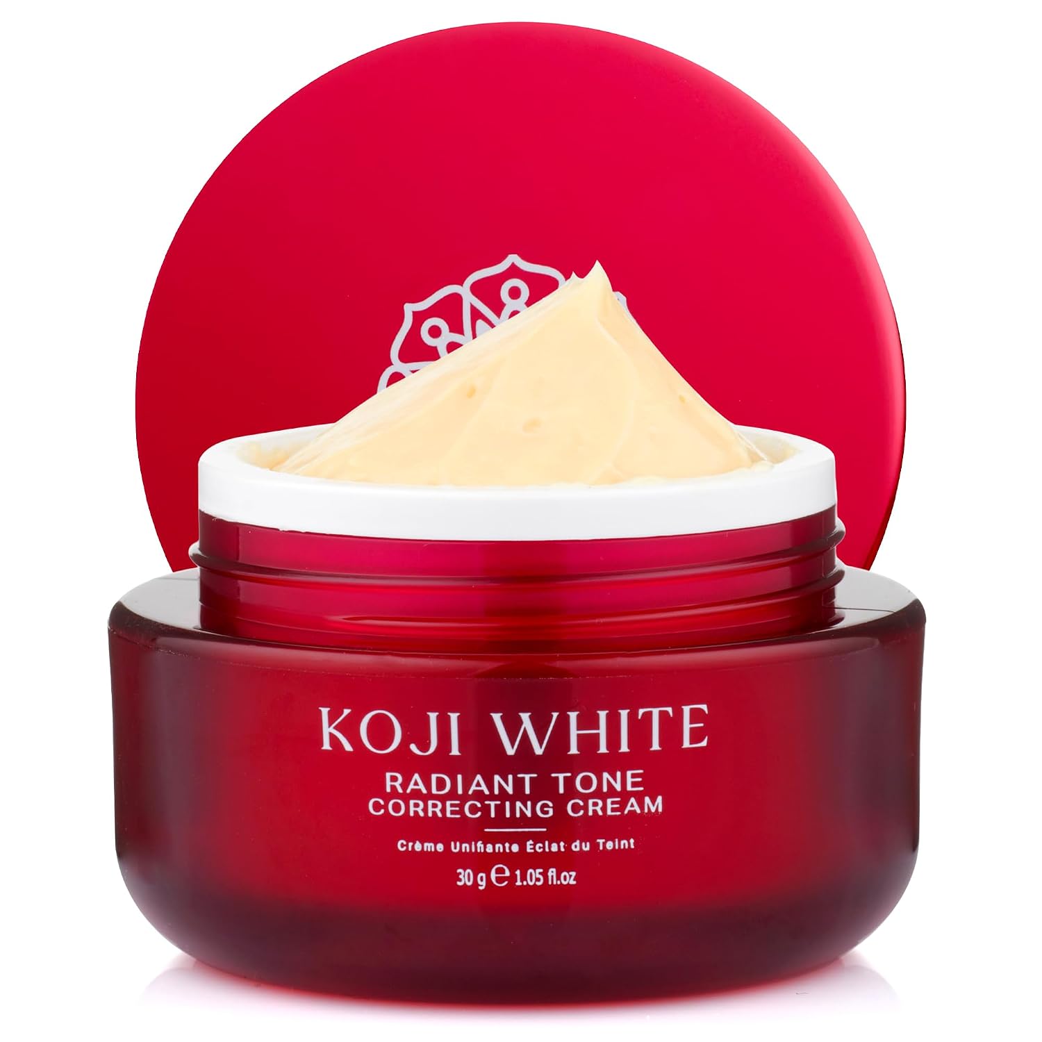 Koji White 1% Kojic Acid Cream | Face Moisturizer Radiant Tone Correcting Cream with 1% Alpha-Arbutin. 3% Niacinamide & Hyaluronic Acid for All Skin Types. Unscented. Vegan Skincare. 1.05 FL Oz