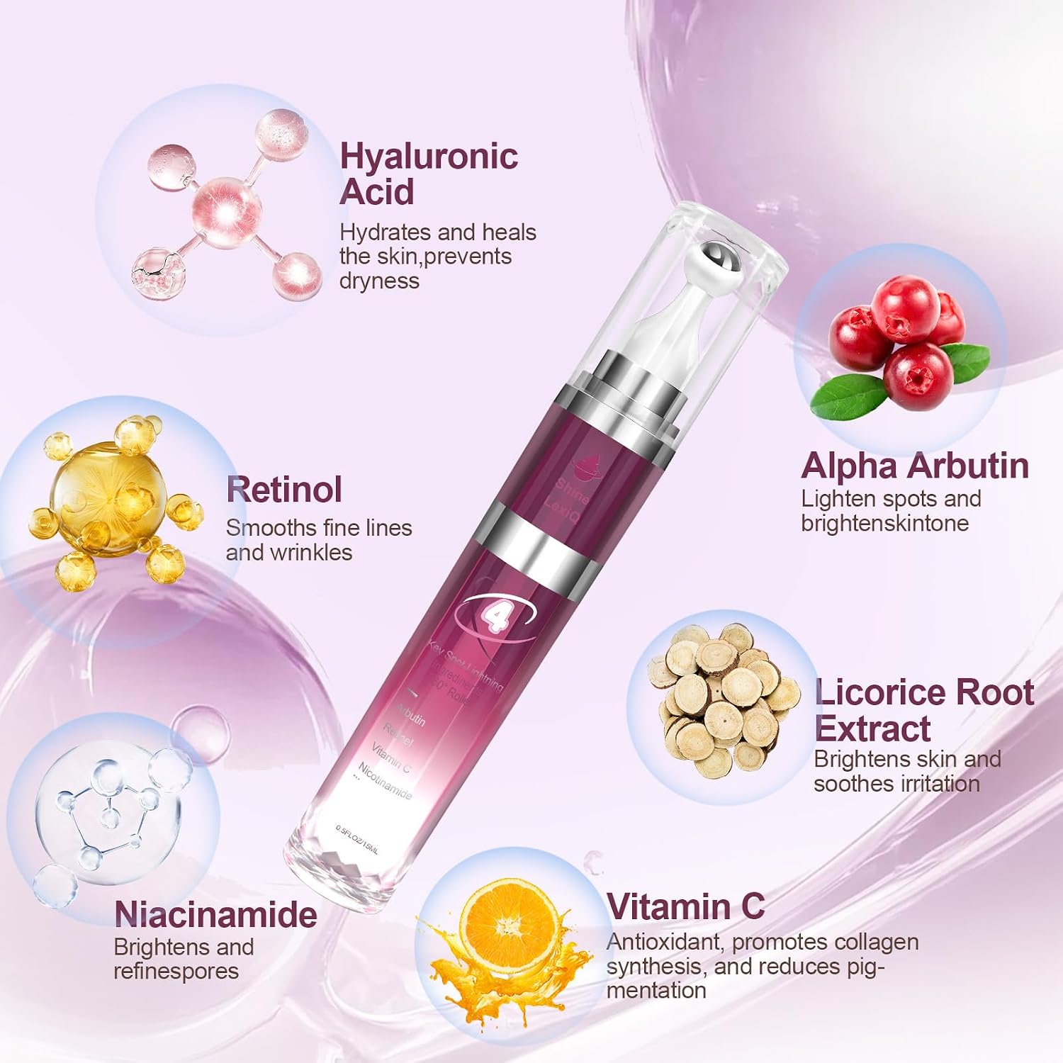 Dark Spot Remover for Face with 360° Roller Massage Ball. Dark Spot Corrector Serum for face. Fade Sun Spot Age Spot Brown Spot for All Skin Types. 0.7 fl. oz : Beauty & Personal Care