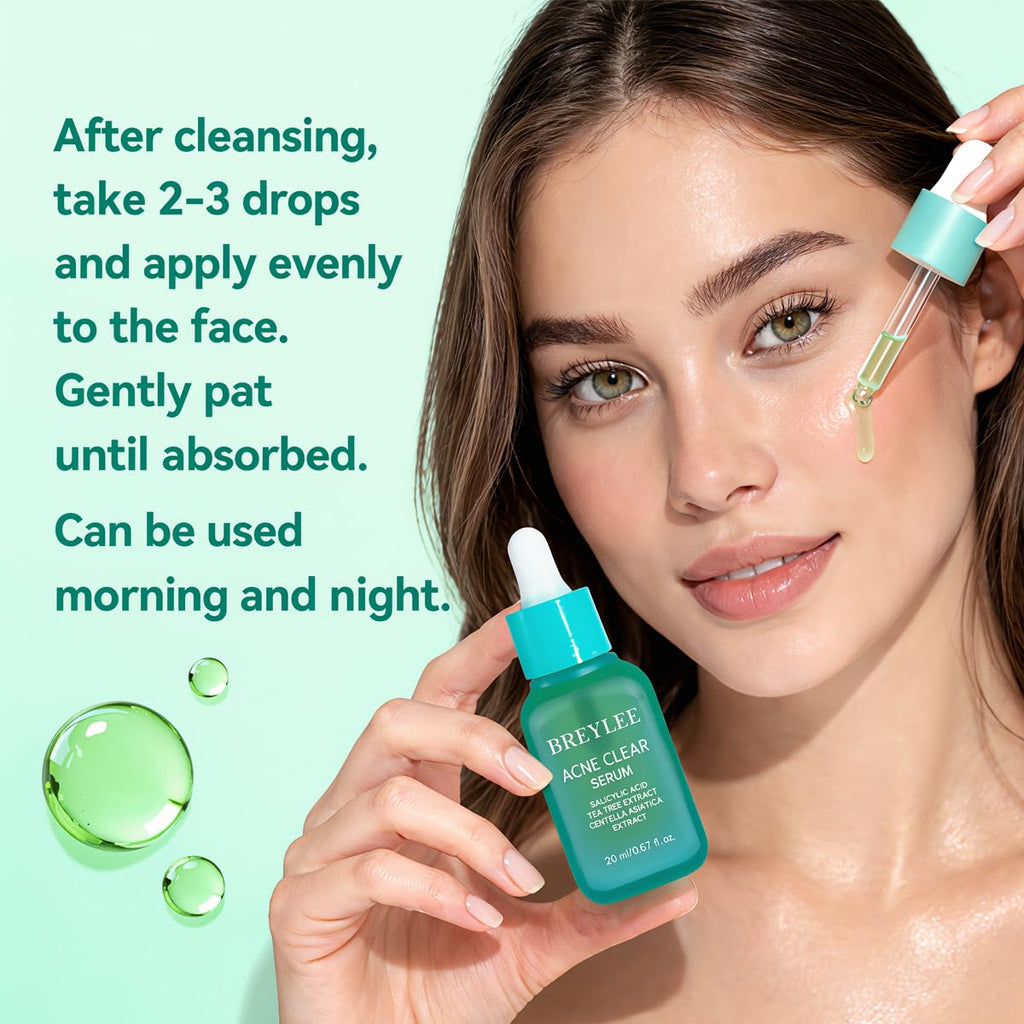 Tea Tree Acne Treatment Serum. Salicylic Acid & Centella Asiatica Serum for Severe Acne. Breakouts. Pimple Remover.Skin Repair (20ml.0.67oz)