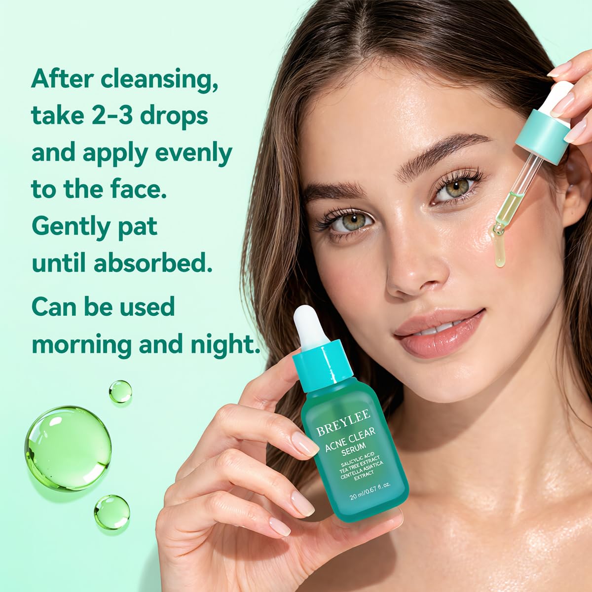 Tea Tree Acne Treatment Serum. Salicylic Acid & Centella Asiatica Serum for Severe Acne. Breakouts. Pimple Remover.Skin Repair (20ml.0.67oz)