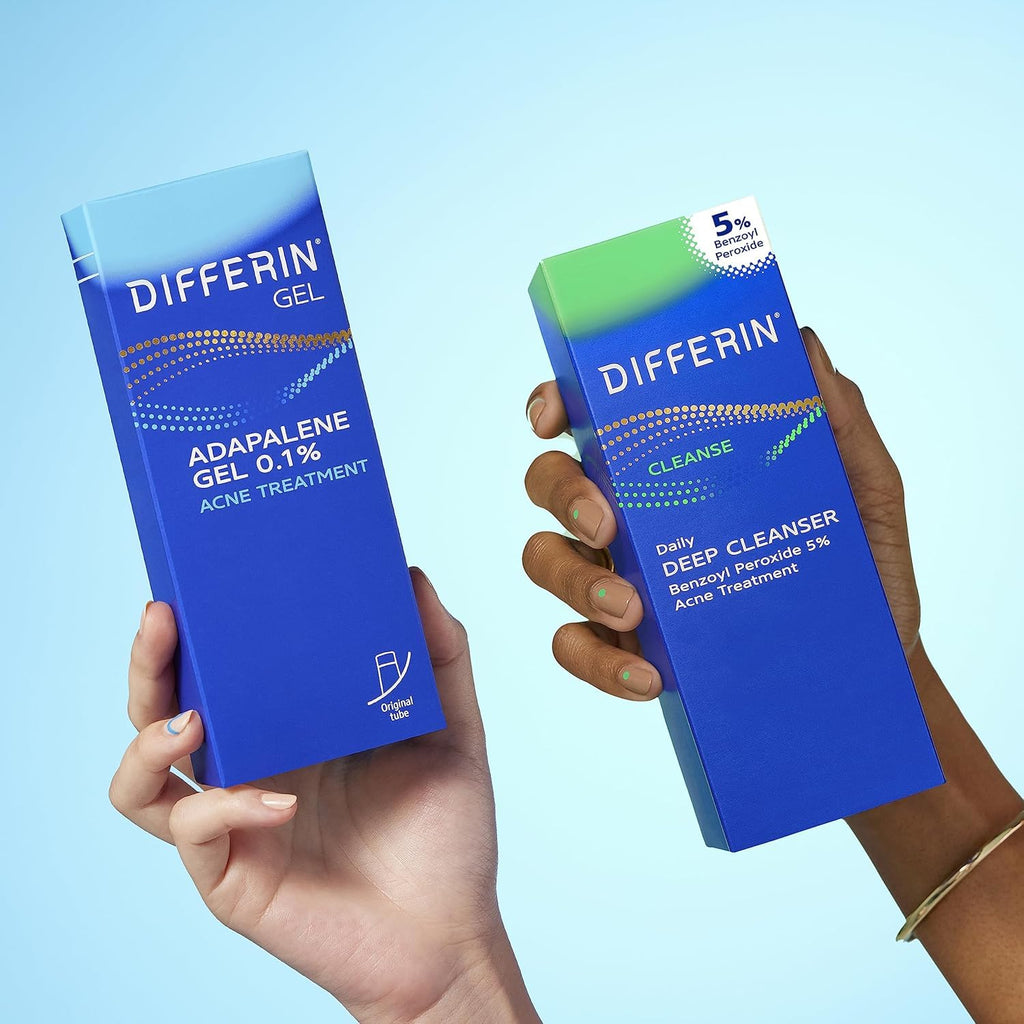 Acne Skin Care Kit. Differin Gel Retinoid Acne Treatment for Face with 0.1% Adapalene & 5% Benzoyl Peroxide Face Wash & Body Wash. Designed for Pimple and Acne Prone Skin