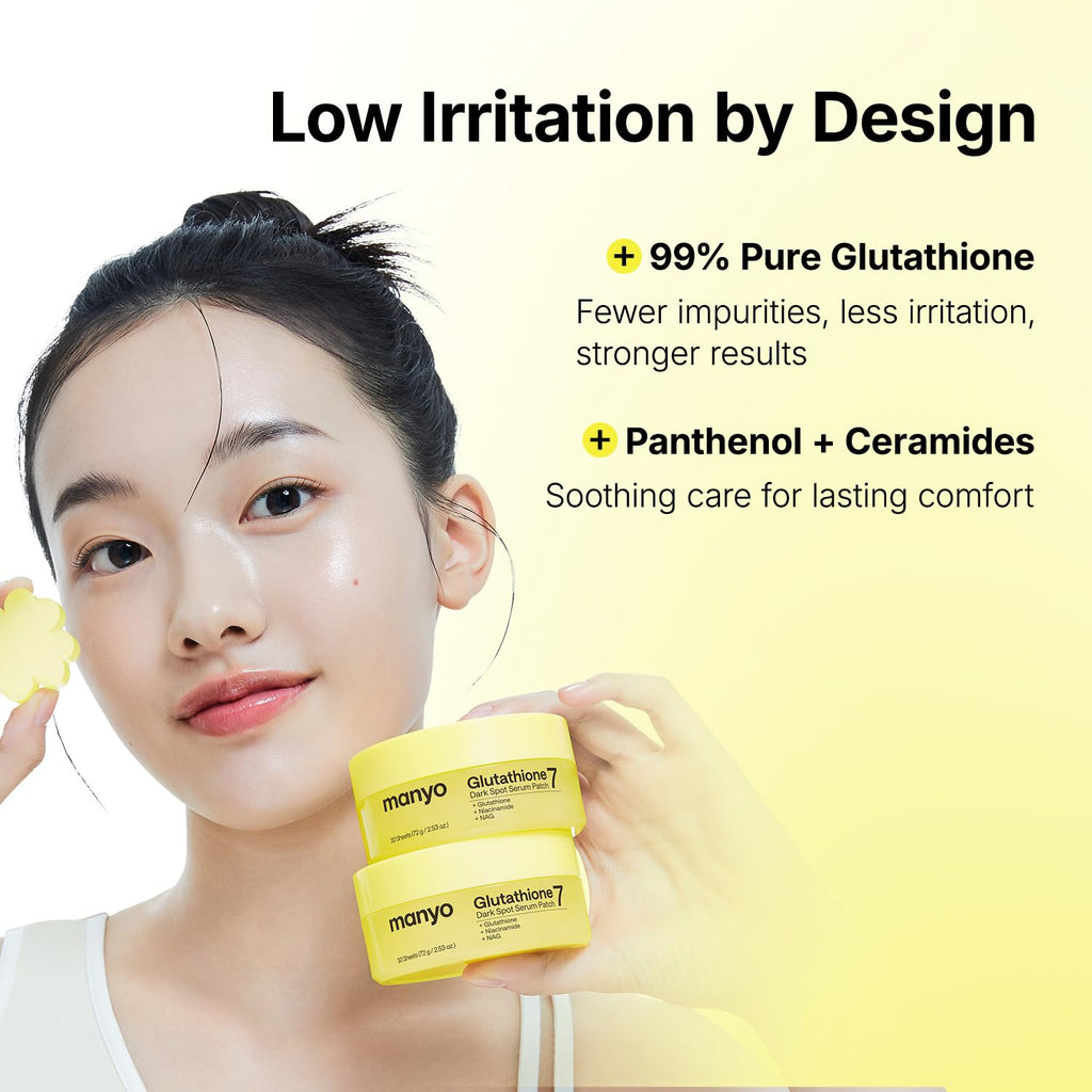 MANYO Glutathione 7 Dark Spot Serum Patch. Gel Dark Spot Patches for Face. Uneven Skin Tone & Radiance Booster. Korean Skincare. 30 Count