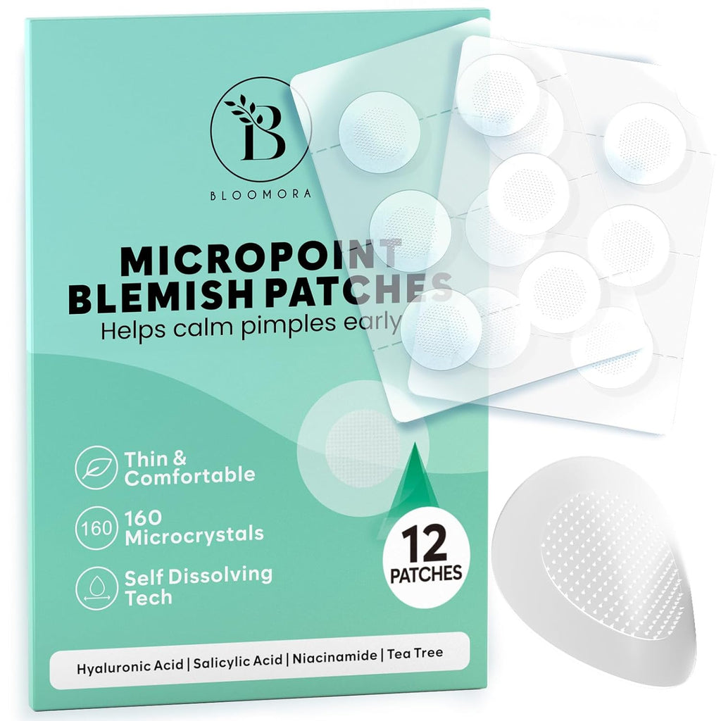 BLOOMORA Microdart Patch for Early Stage pimples. Salicylic Acid Pimple Patches Microdart Technology. Pimple Spot Care with Niacinamide. Salicylic & Hyaluronic Acid (12 Count) - GEN2 : Beauty & Personal Care