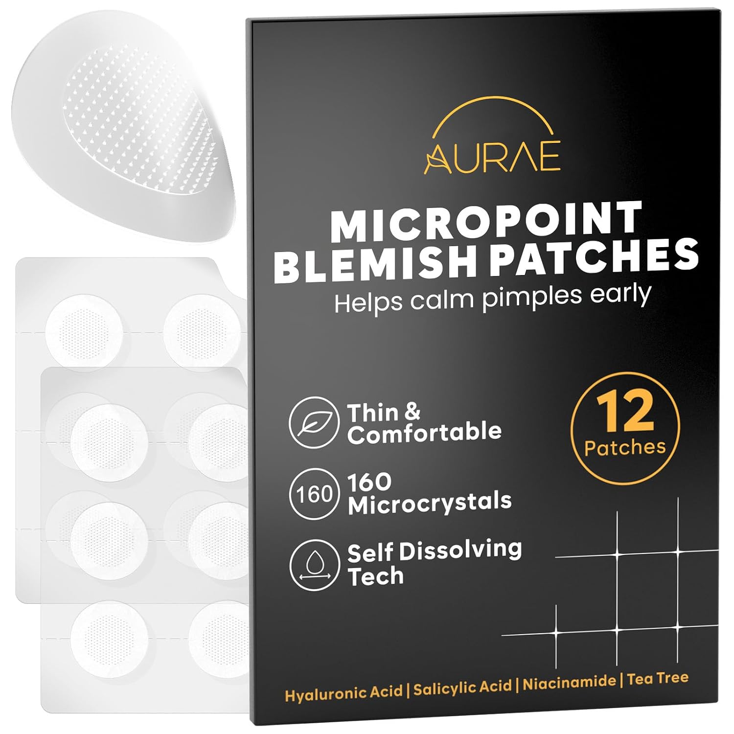 Microdart Pimple Patch for Early Stage pimples. Salicylic Acid Pimple Patches Microdart Technology. Pimple Spot Care with Niacinamide. Salicylic & Hyaluronic Acid (12 Count)