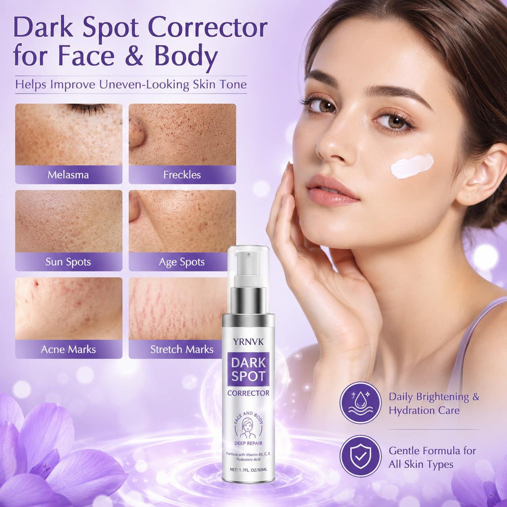 Dark Spot Remover for Face & Body. Brightening Serum with Vitamin C & Hyaluronic Acid. Corrector for Age Spots. Melasma & Freckles. Hyperpigmentation Treatment for Women & Men 1.70 FL OZ : Beauty & Personal Care