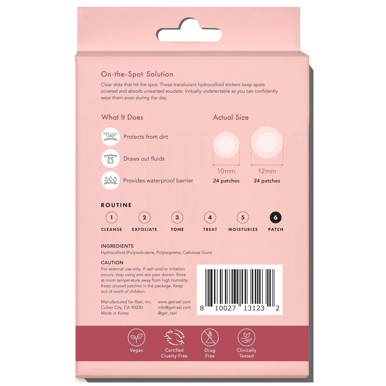 Rael Pimple Patches. Miracle Invisible Spot Cover - Hydrocolloid Acne Pimple Patch. Absorbs Zits & Blemish. Korean Skin Care. 2 Sizes (96 Count) : Beauty & Personal Care