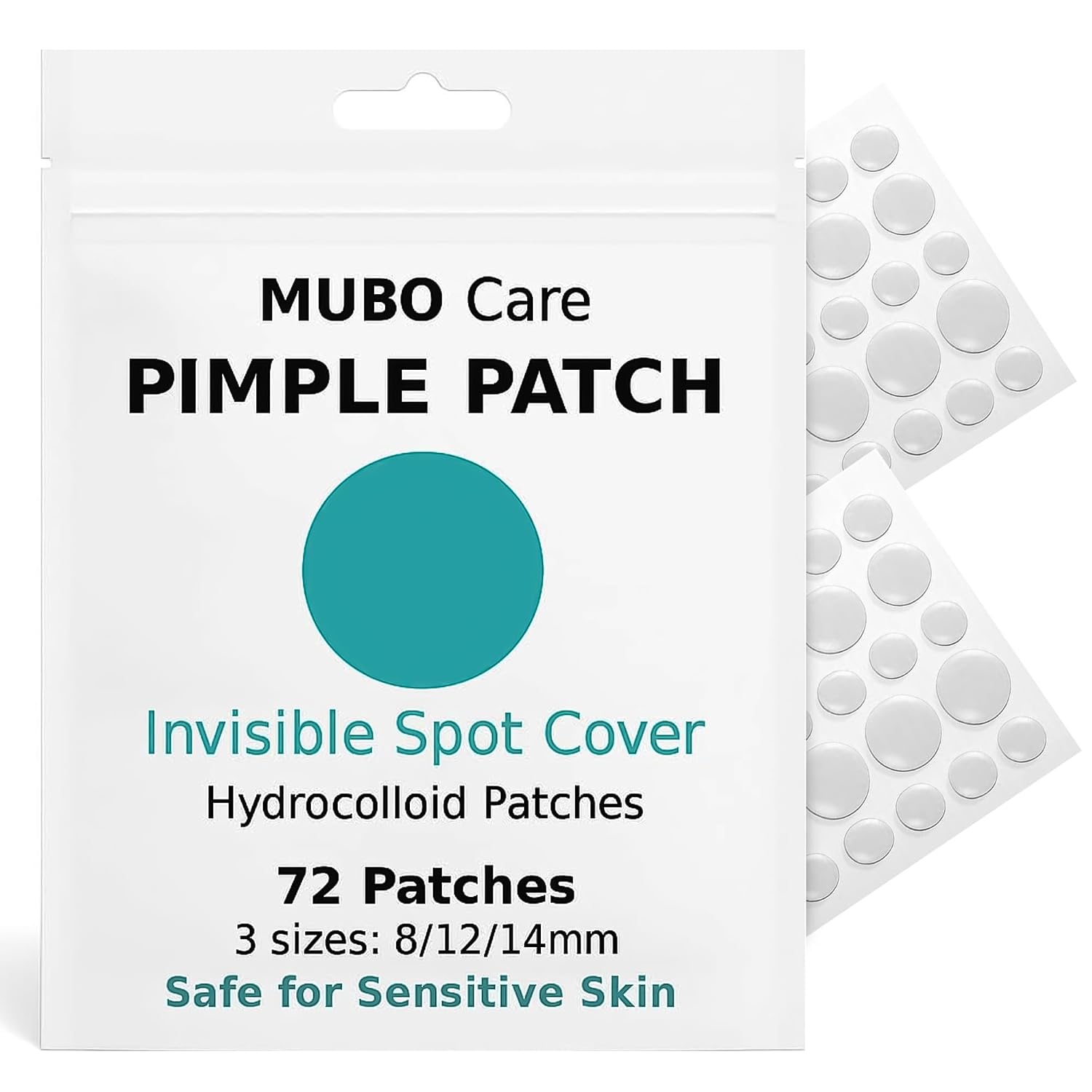 Mubo Care Pimple Patch – Hydrocolloid Acne Dots for Face. Invisible and Waterproof Blemish Spot Treatment – Fast Healing Pimple Stickers for All Skin Types