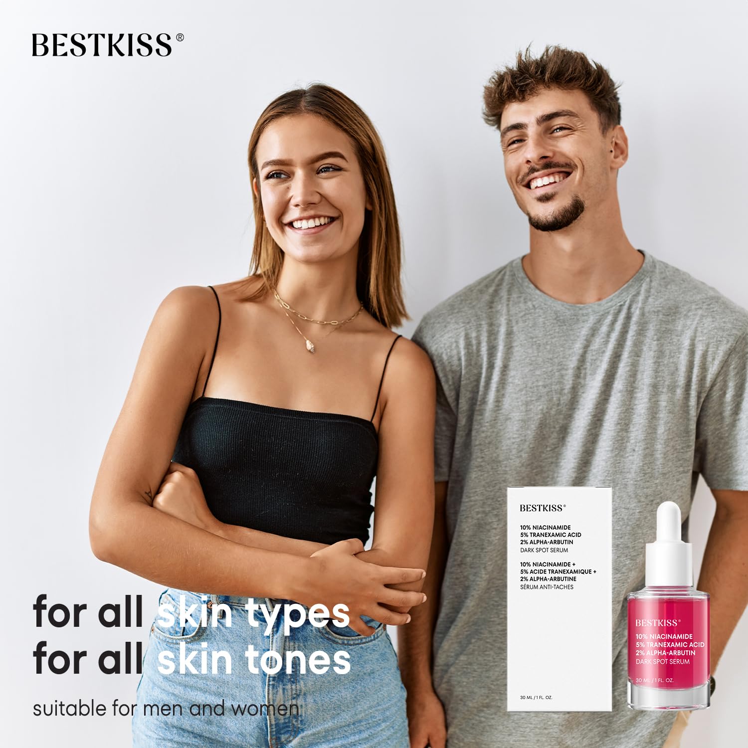 Bestkiss 10% Niacinamide 5% Tranexamic Acid 2% Alpha-Arbutin Dark Spot Serum with Ceramides. Hyaluronic Acid Centella & Asiatica - Vegan Paraben Fragrance Cruelty Free 1 FL OZ : Beauty & Personal Care