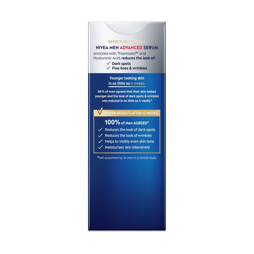 MEN Age Defense Advanced Face Serum for Dark Spots with Thiamidol (TM) + Hyaluronic Acid. Fast-Absorbing Face Serum for Men Helps Reduce Look of Dark Spots. Fine Lines & Wrinkles. 1 Fl Oz Bottle : Beauty & Personal Care