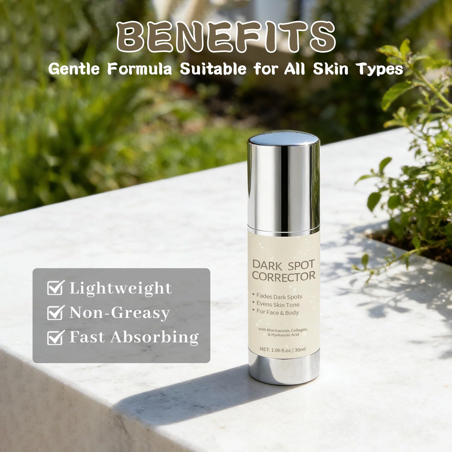 Dark Spot Remover & Corrector Serum with Niacinamide & Hyaluronic Acid - Face & Body Skincare Serum for Uneven Skin Tone. Melasma. Acne Scars & Sun Spots. Anti Aging Skincare for Women & Men. 1.06 oz : Beauty & Personal Care