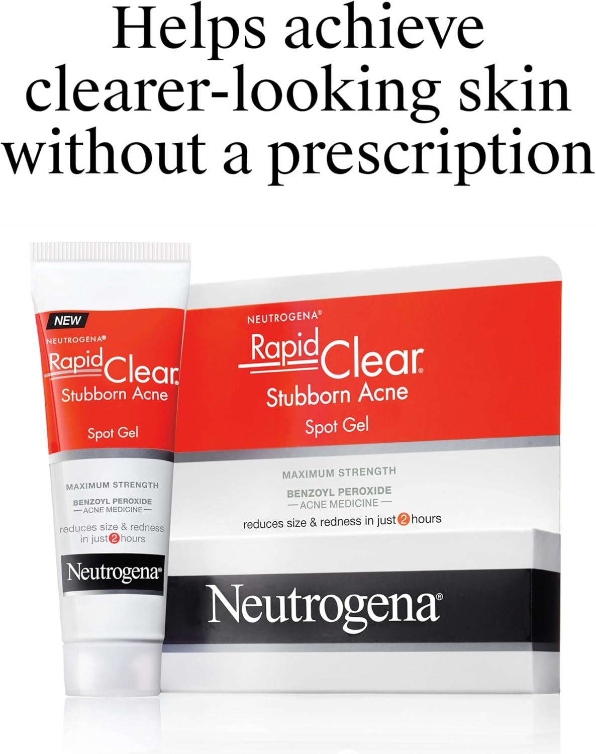 Neutrogena Rapid Clear Stubborn Acne Spot Treatment Gel. Maximum Strength 10% Benzoyl Peroxide Treatment Medication for Acne Prone Skin. Pimple Cream Reduces Size & Redness. 1 oz : Beauty & Personal Care