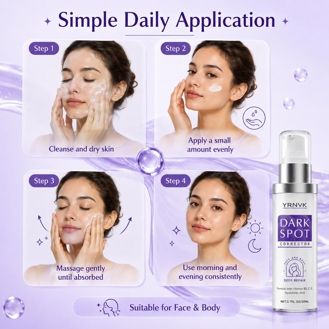Dark Spot Remover for Face & Body. Brightening Serum with Vitamin C & Hyaluronic Acid. Corrector for Age Spots. Melasma & Freckles. Hyperpigmentation Treatment for Women & Men 1.70 FL OZ : Beauty & Personal Care