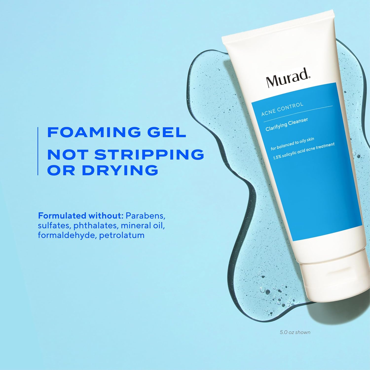 Murad Acne Control Clarifying Cleanser – Salicylic Acid & Green Tea Formula for Acne. Deep Pore Cleansing. Oil Control & Breakout Prevention for Clear. Balanced. Healthy-Looking Skin