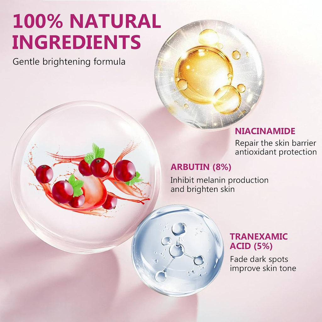 AiRunTech Arbutin 8% & Tranexamic Acid 5% Cream. Help Fade Dark Spots. Freckles. Blemishes. and Pigmentation. Firm and Moisturize the skin 60ML