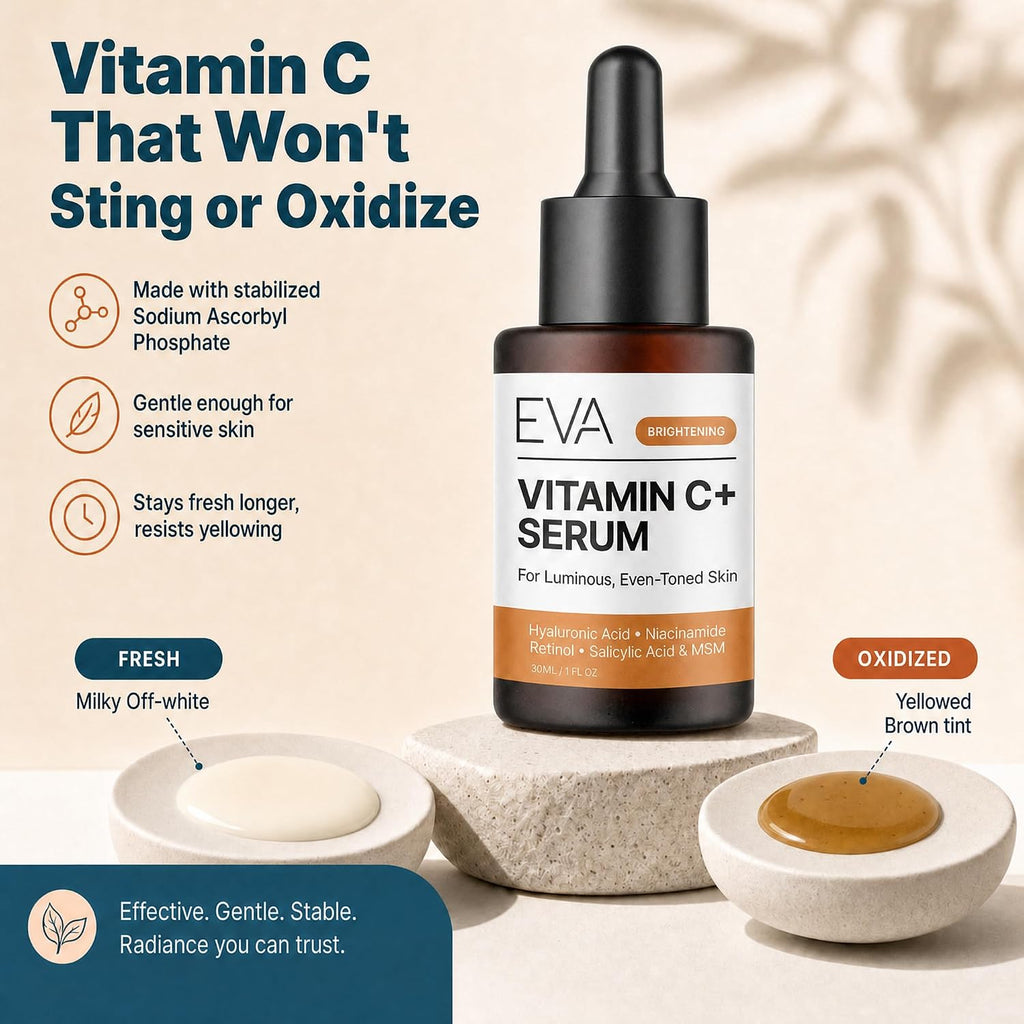 Eva Naturals Vitamin C Serum for Face – Anti Aging Dark Spot Remover & Corrector with Retinol. Hyaluronic Acid. Niacinamide & Salicylic Acid