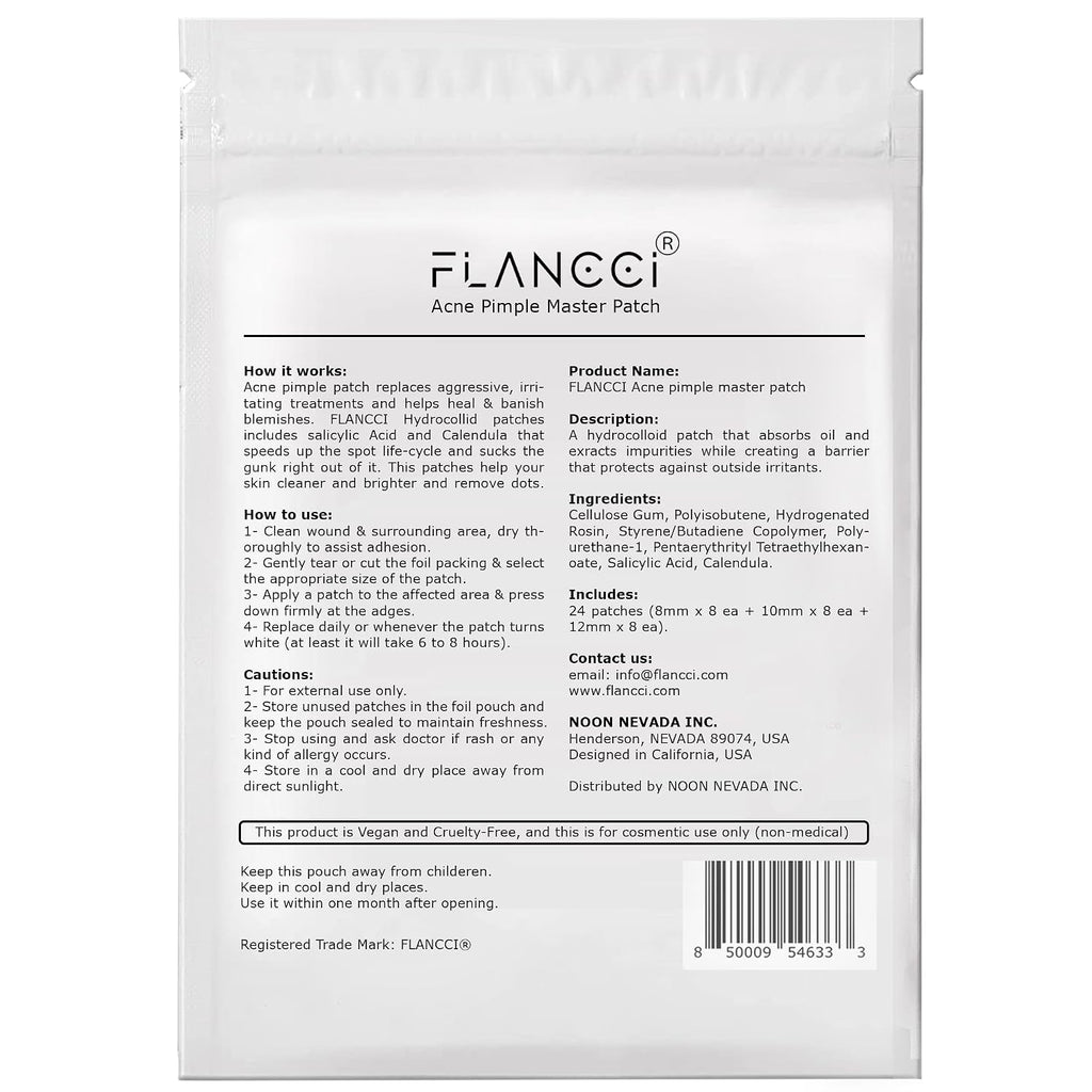 FLANCCI Pimple Patch Acne Patches Facial Skin Care Products. Blackhead Remover. Pimple Patch for Face and Hydrocolloid Acne Treatment Patch Salicylic Acid. Acne Spot Treatment (120 Count (Pack of 5))