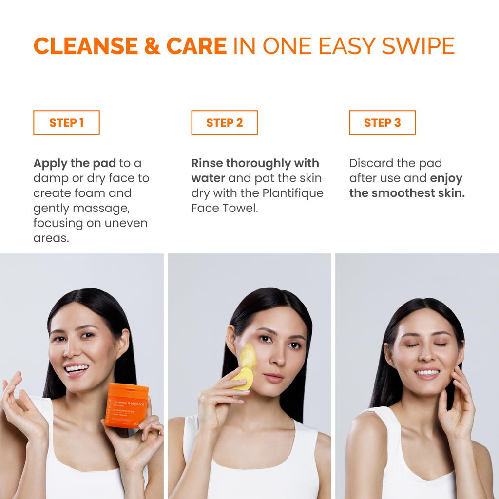 Kojic Acid and Turmeric Pads for Dark Spots – Lab Tested – 60 Face Cleansing Toner Pads with Ceramides. Niacinamide & Vitamin C : Beauty & Personal Care